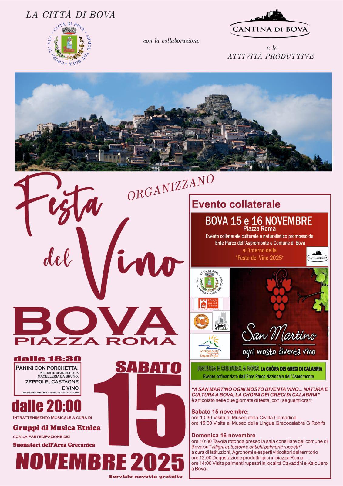 Programma Festa del Vino 2025 a Bova